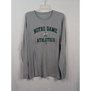 Under Armour Notre Dame Athletics Long Sleeve T-Shirt Gray Men's Size 3XL/XXXL